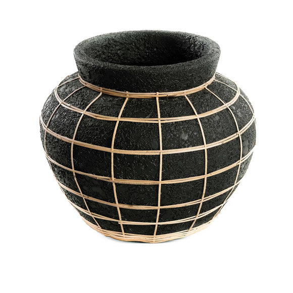 Vase en terre cuite - Noir Naturel - L