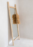 Miroir de sol en bois - naturel