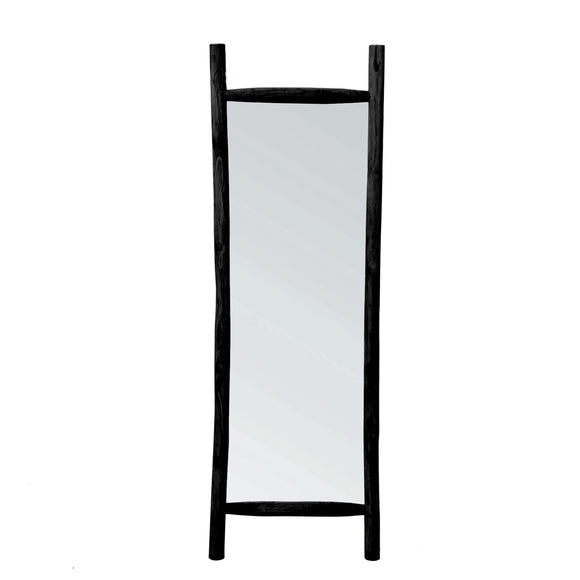 Miroir de sol en bois - Noir