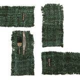 Porte couvert en tissus - Vert foncé - Ensemble de 4
