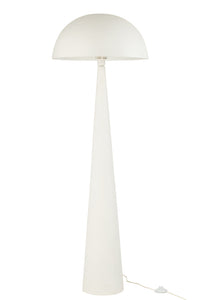 Lampe sur pied champignon en métal blanc mat grande