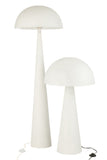 Lampe sur pied champignon en métal blanc mat grande