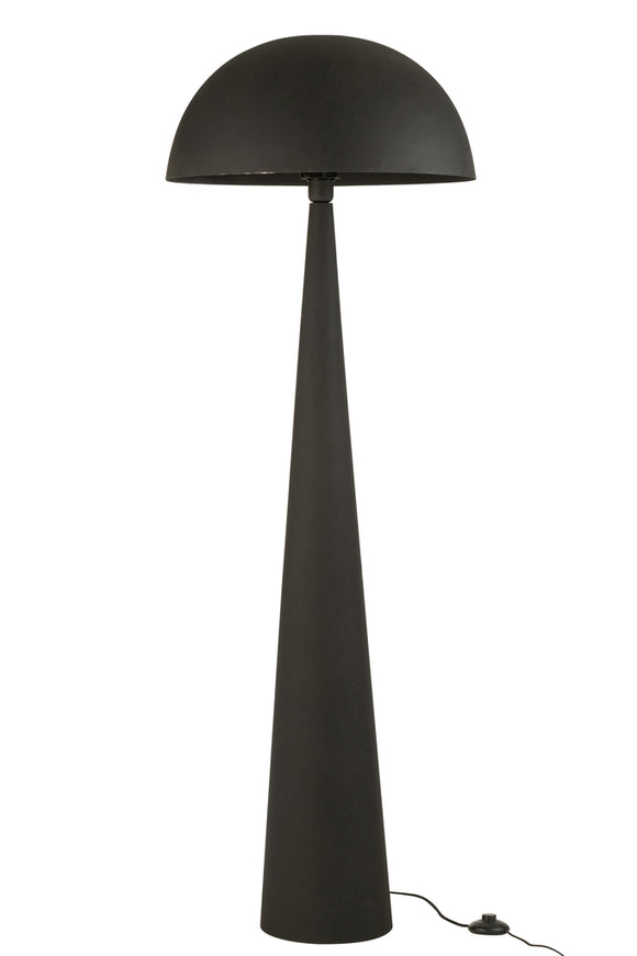 Lampe sur pied -champignon- en métal noir mat grande